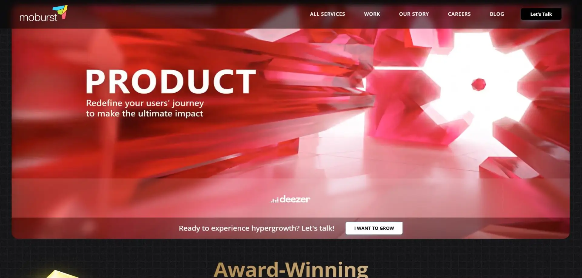 Moburst homepage